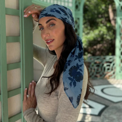 Indigo Bloom Headscarf SB