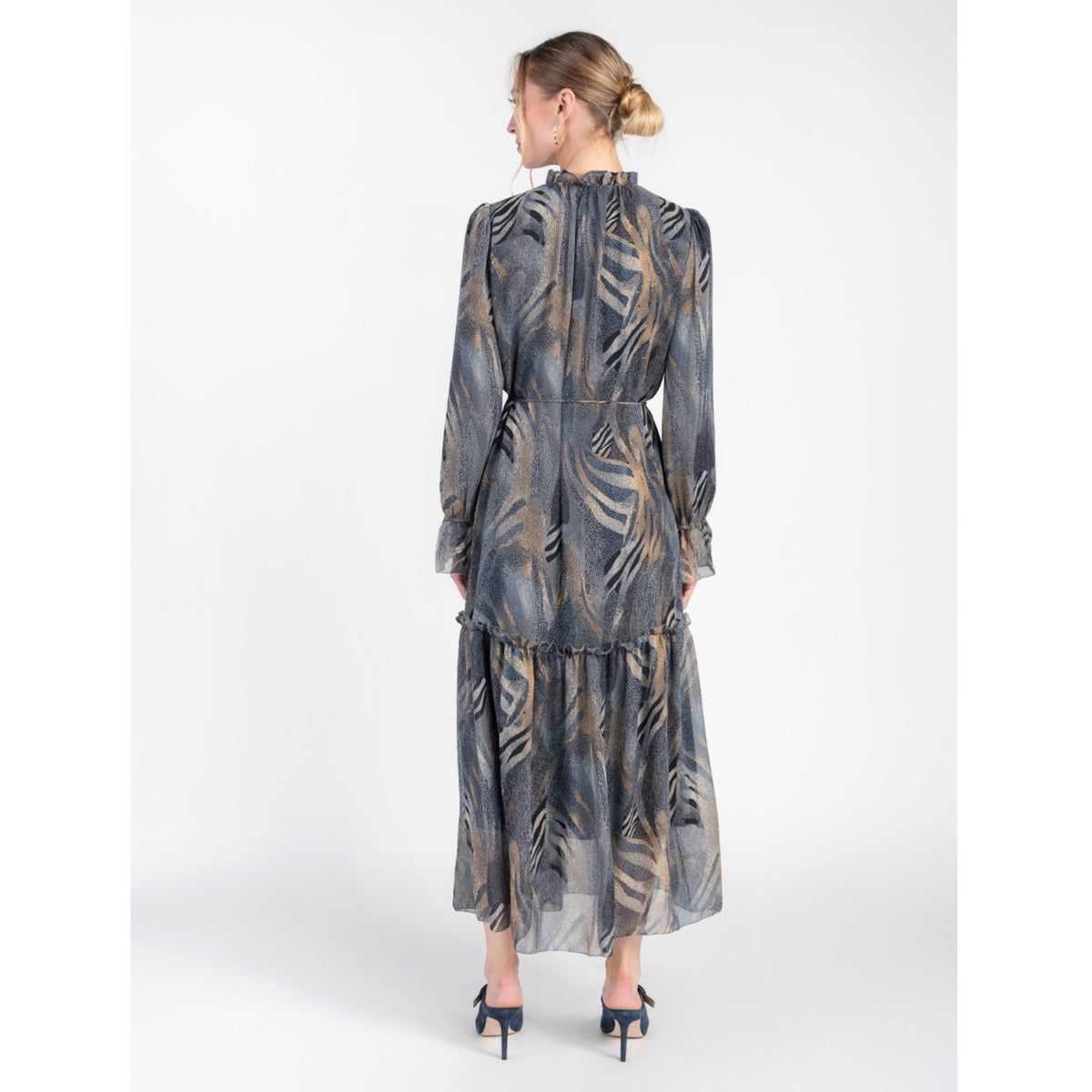 Evie Midi Dress Blue Print