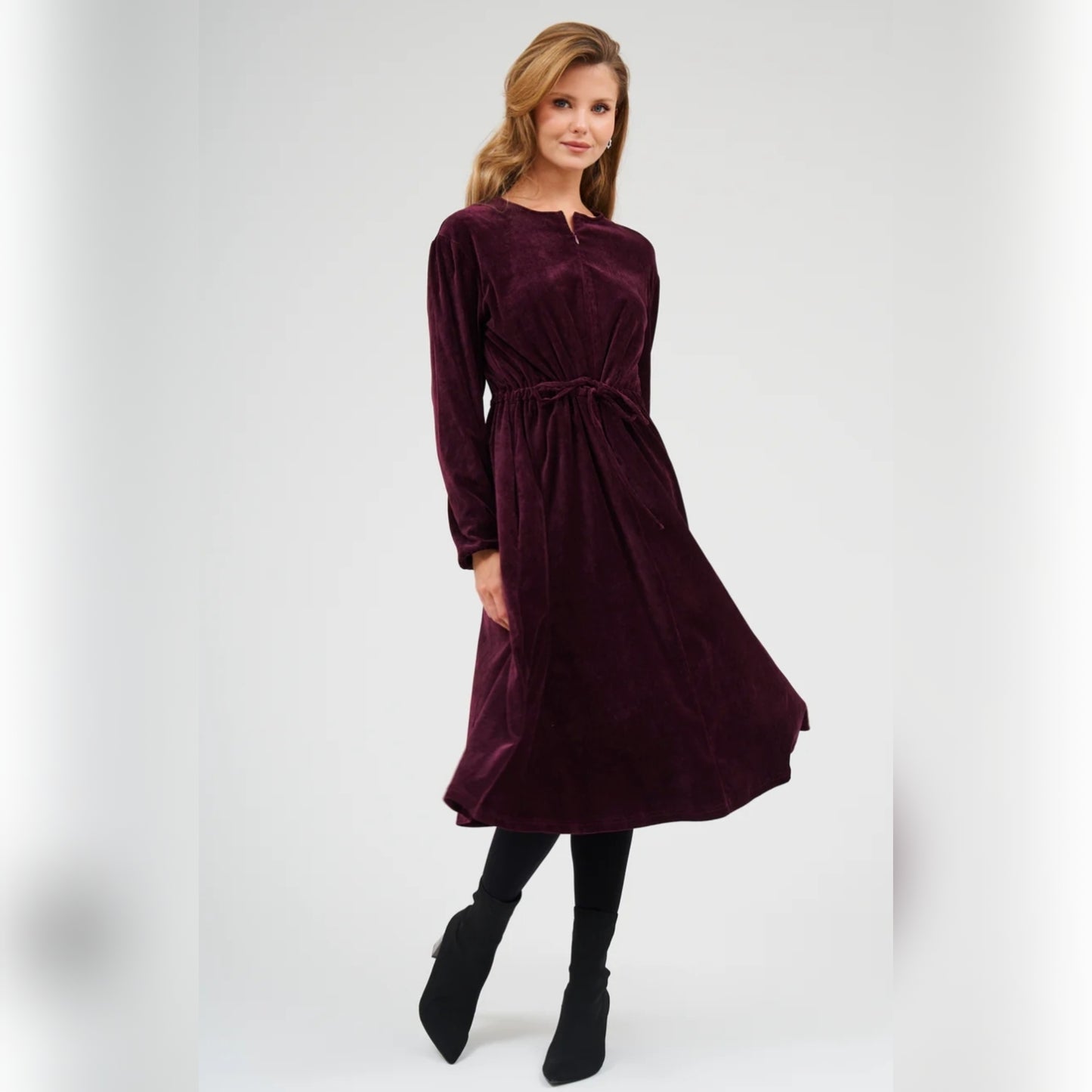 Velvet Lia Dress Bordeaux DF - The Mimi Boutique
