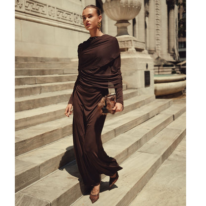 Cape Evening Gown Chocolate Adina LV