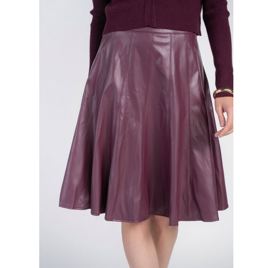 Paneled Flare Skirt Eggplant Adina LV