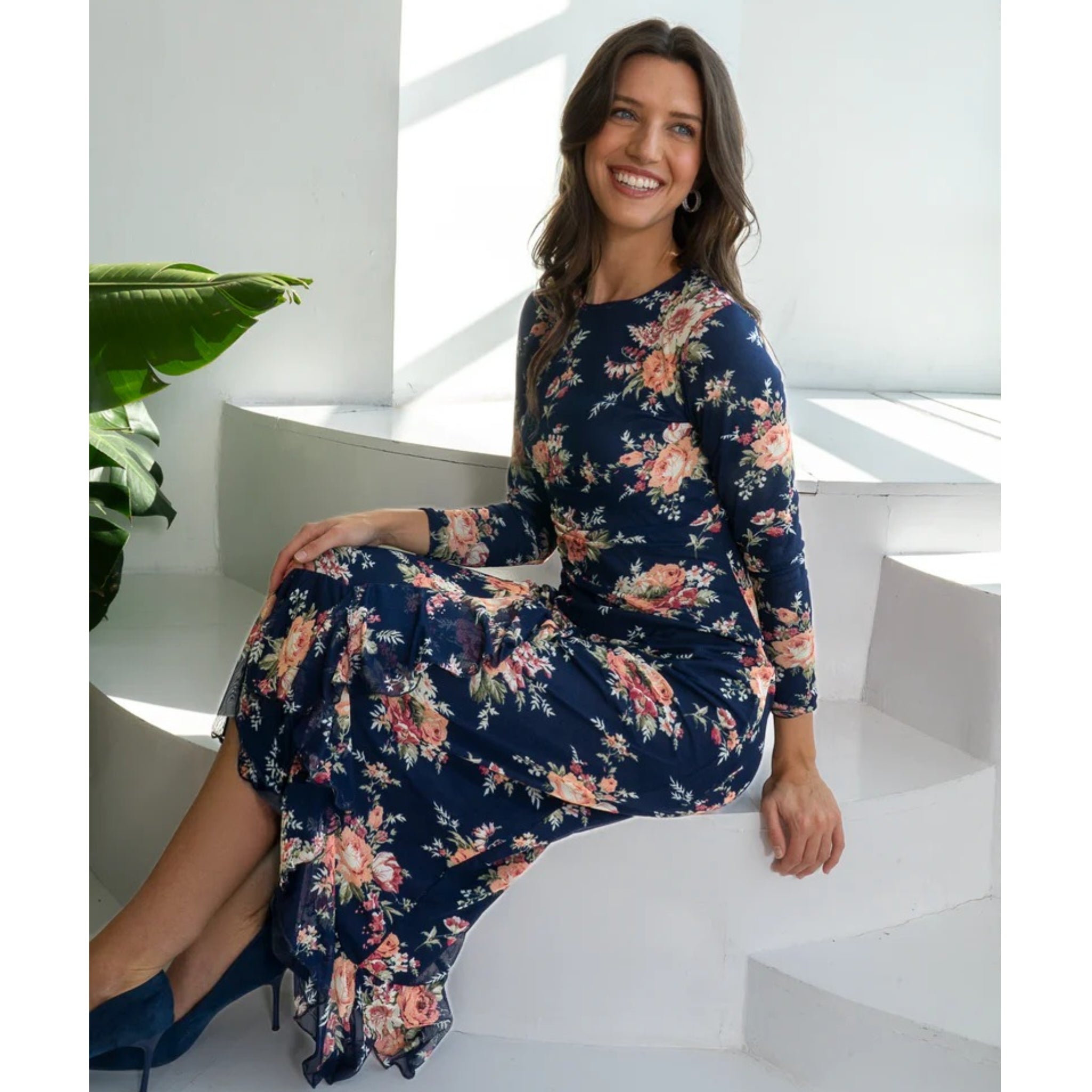 janet knit denim maxi dress Janet Knit Denim Maxi Dress