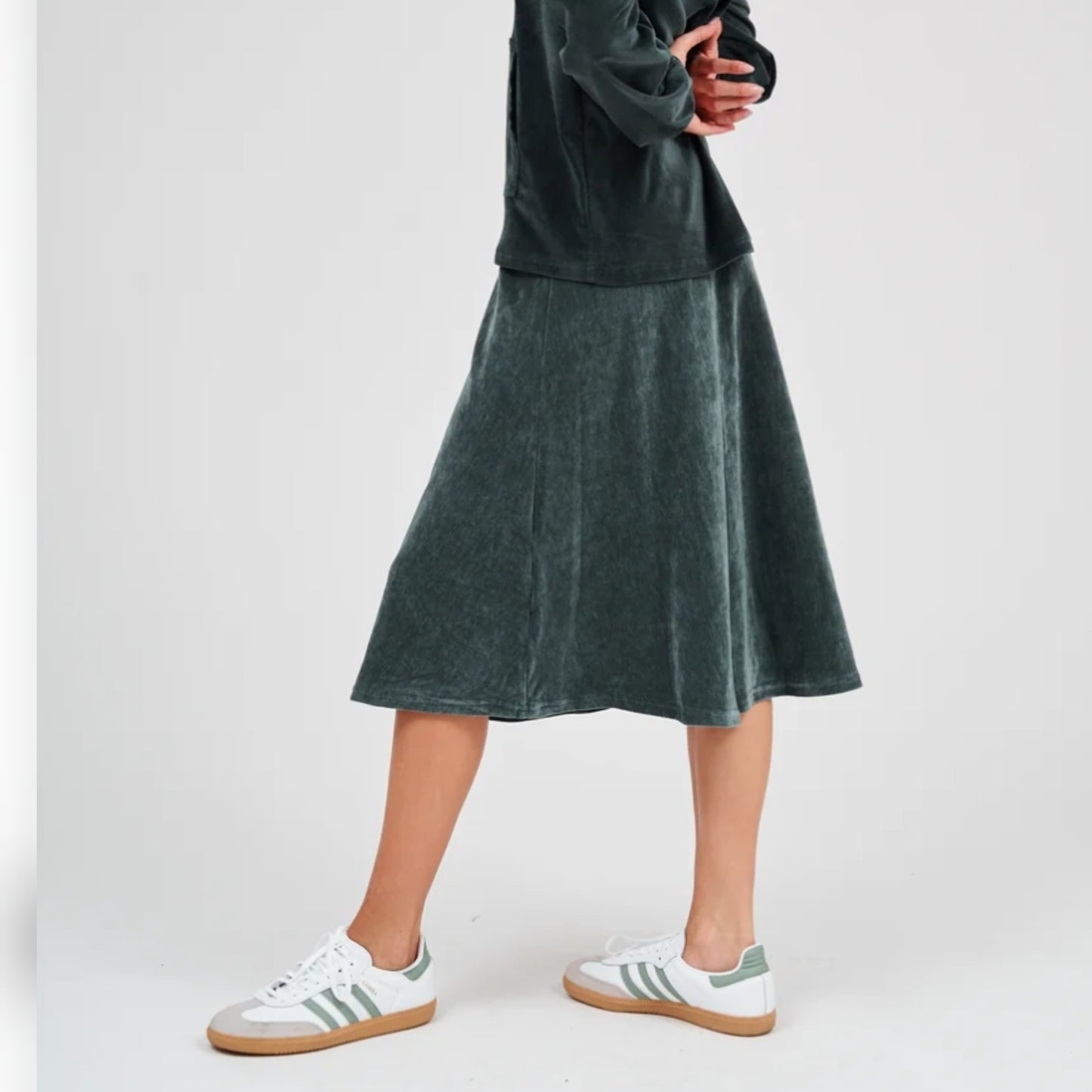 Velvet Shishi Skirt Jewel Teal DF