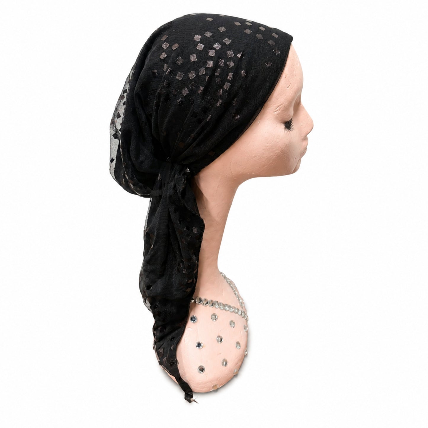 Mesh Cube Pre-Tied Scarf Atifa