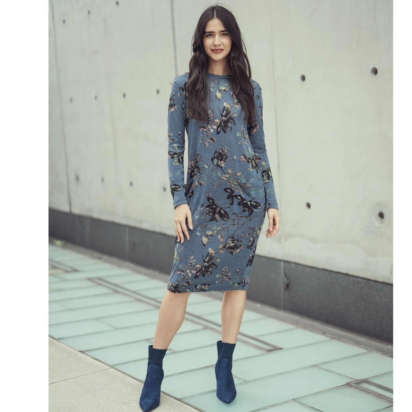 Alice Dress Denim Floral