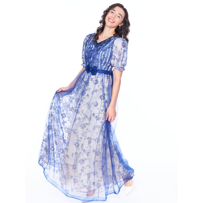 Blue Beaded Gown