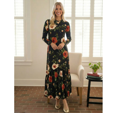 Liz Maxi Dress Ivory Floral