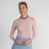 Pink L/S V-Neck Tee Adina LV - The Mimi Boutique