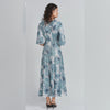 Irisa Eucalyptus Garden Turquoise Floral Dress