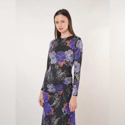 Mina Mesh Ruched Dress