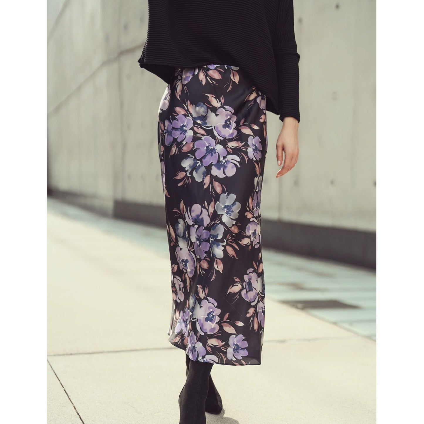 Cosmo Slip Skirt Lilac Floral