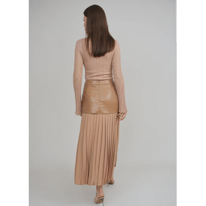 Rebel Romance Caramel Leather Skirt