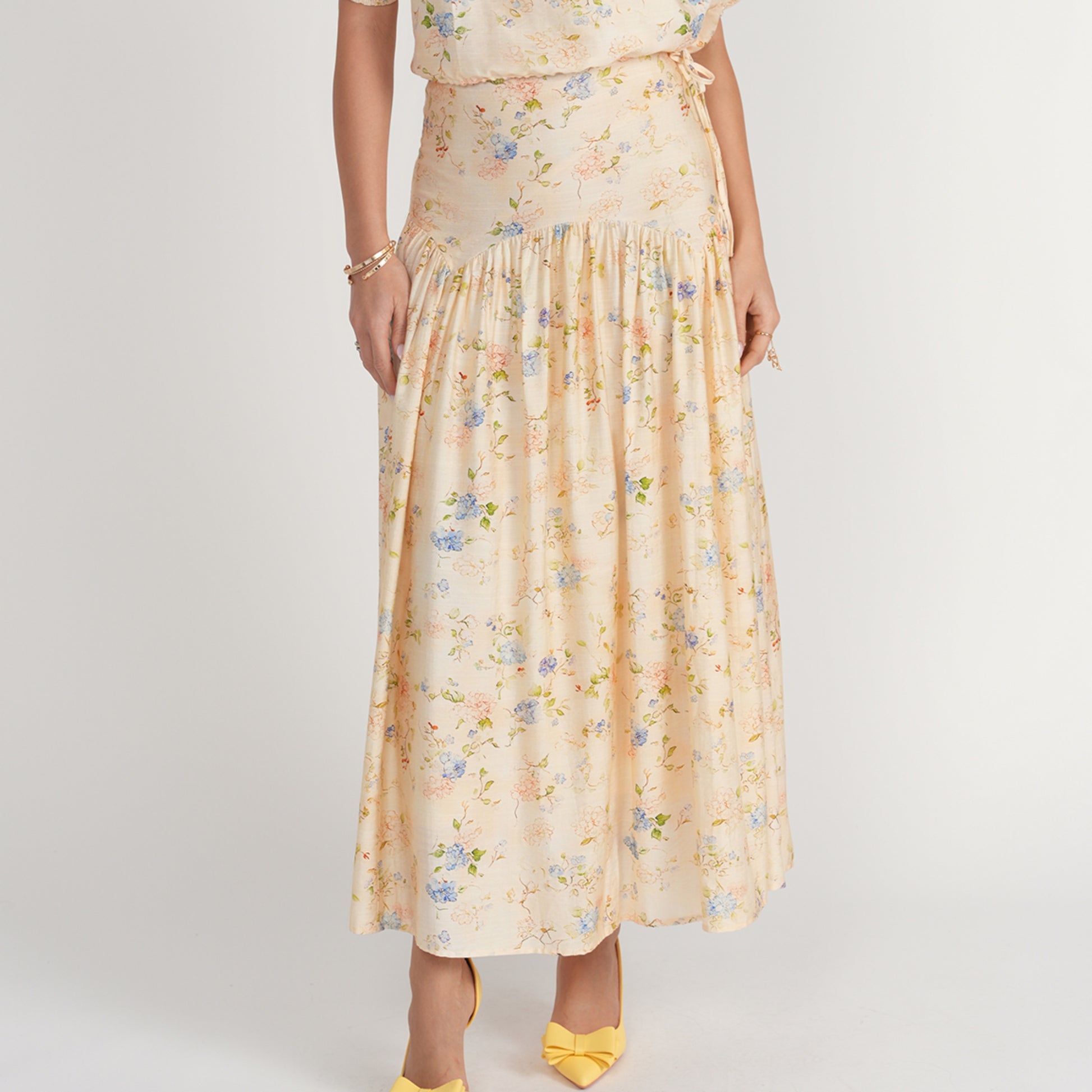 Belle Skirt Yellow Garden Adina LV - The Mimi Boutique