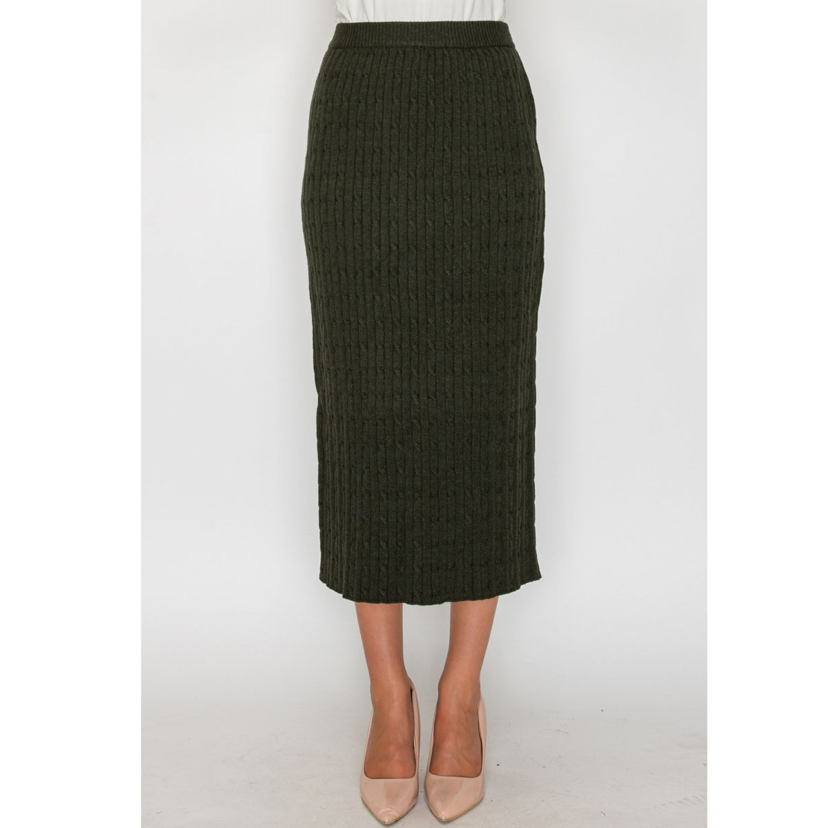 Olive Rope Knit Sweater Set Sold Separately