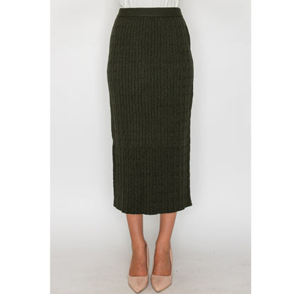 Olive Rope Knit Sweater Set Sold Separately