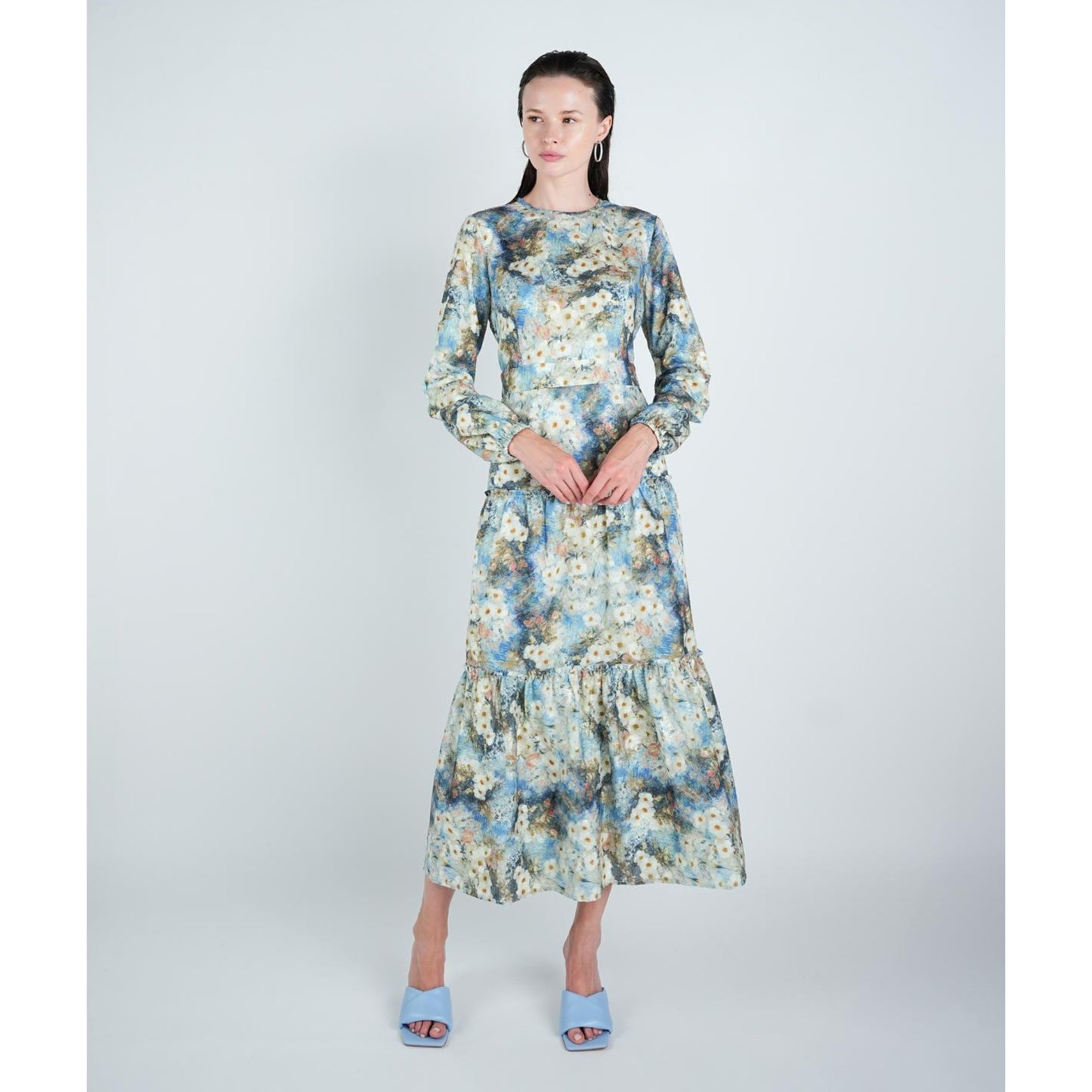 Blue Watercolor Dress - The Mimi Boutique