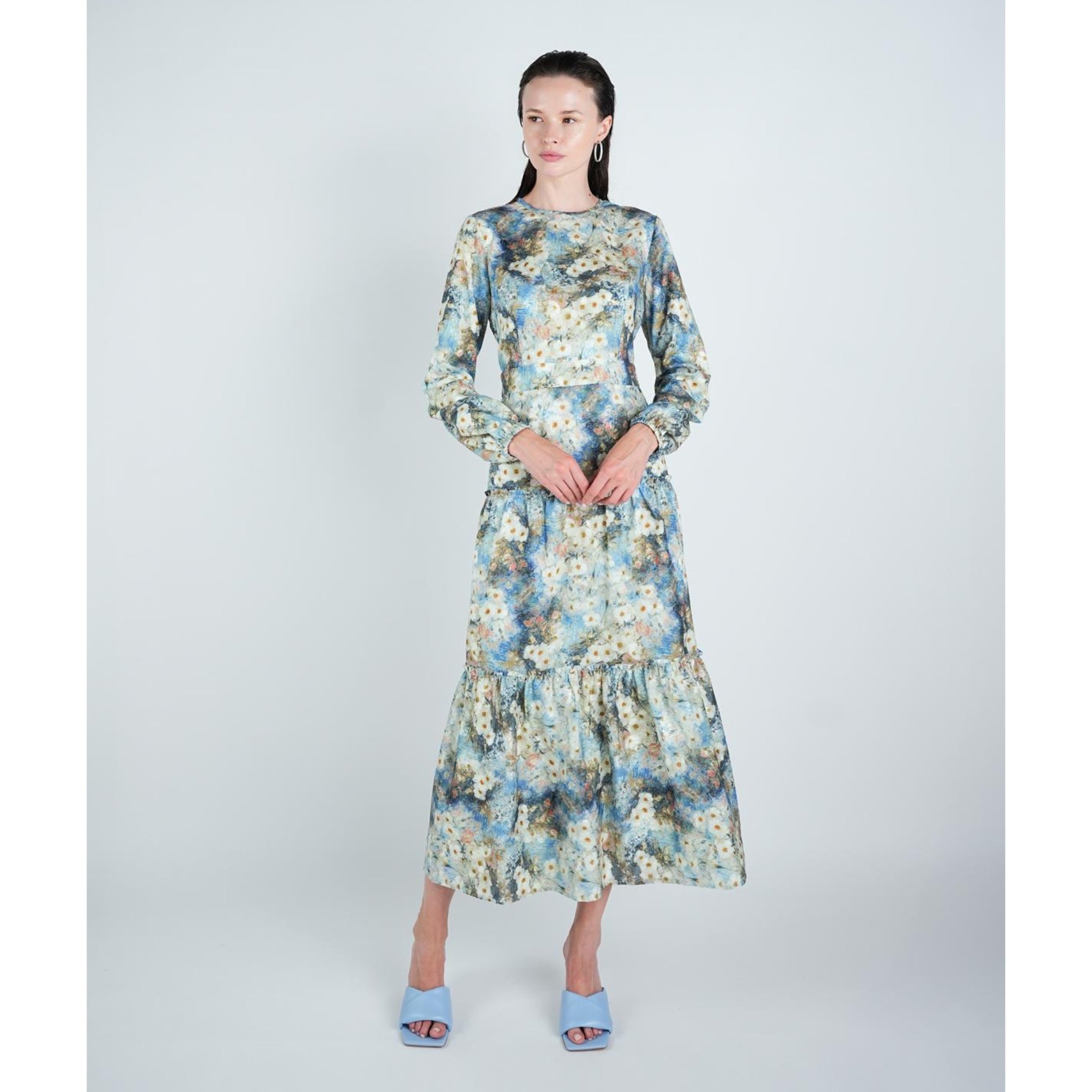 Blue Watercolor Dress - The Mimi Boutique
