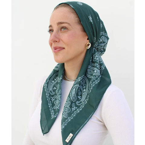 Forest Green Paisley Headscarf SB (More Styles)