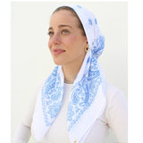 White & Blue Paisley Headscarf SB (More Styles)