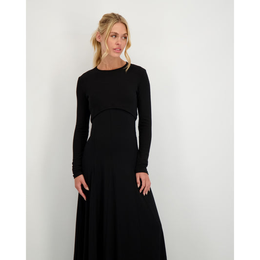 Crop Maxi Overlay Black Ava Lea