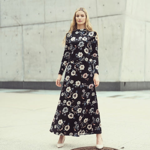 Ivy Set Velvet Black Floral