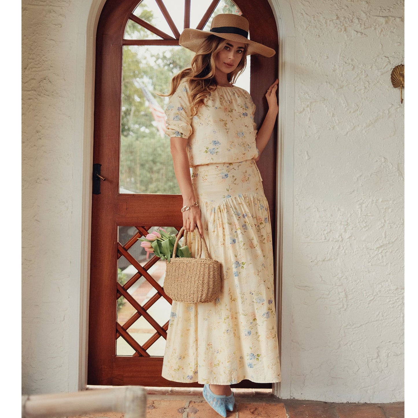 Belle Skirt Yellow Garden Adina LV - The Mimi Boutique