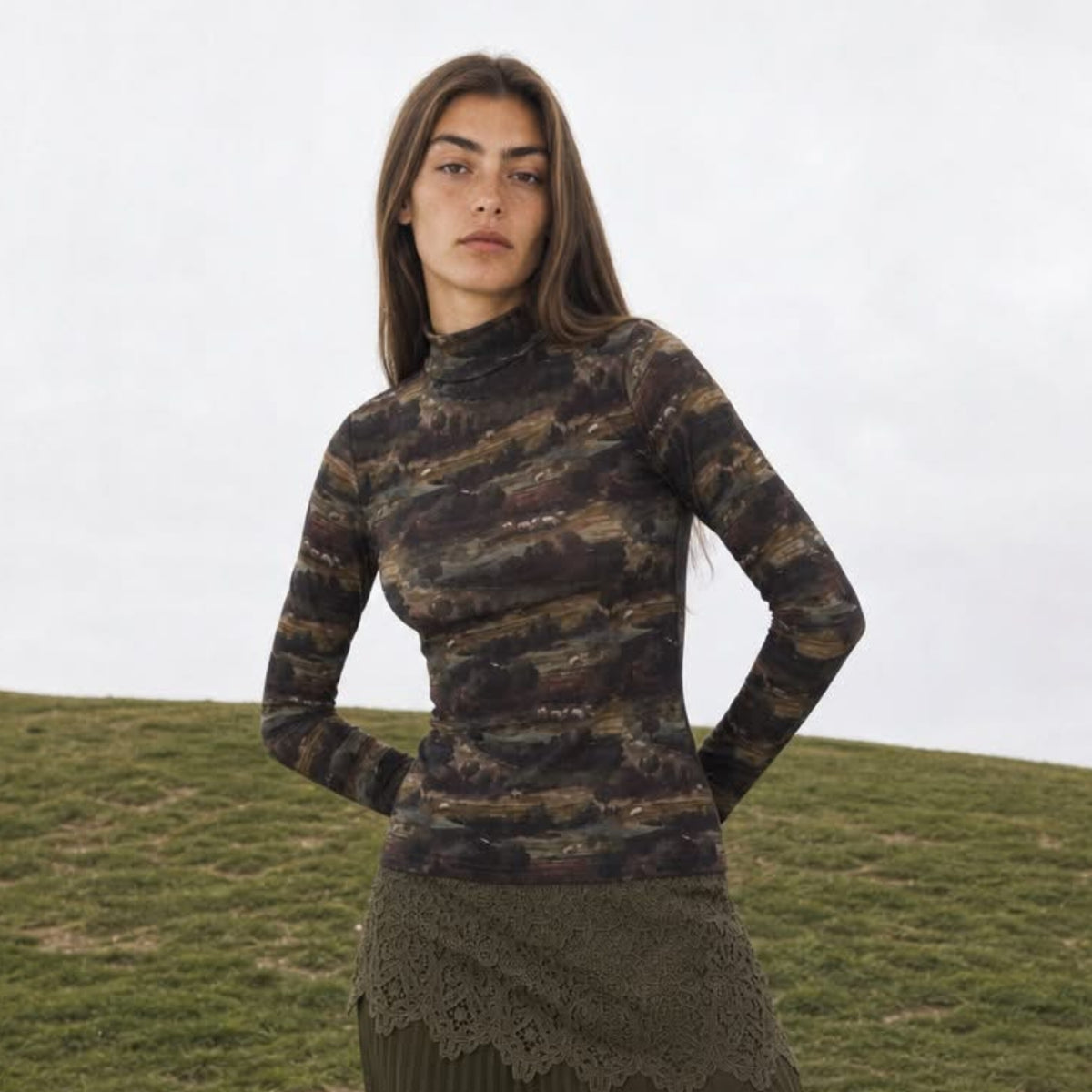Landscape Mock Neck Top Nina