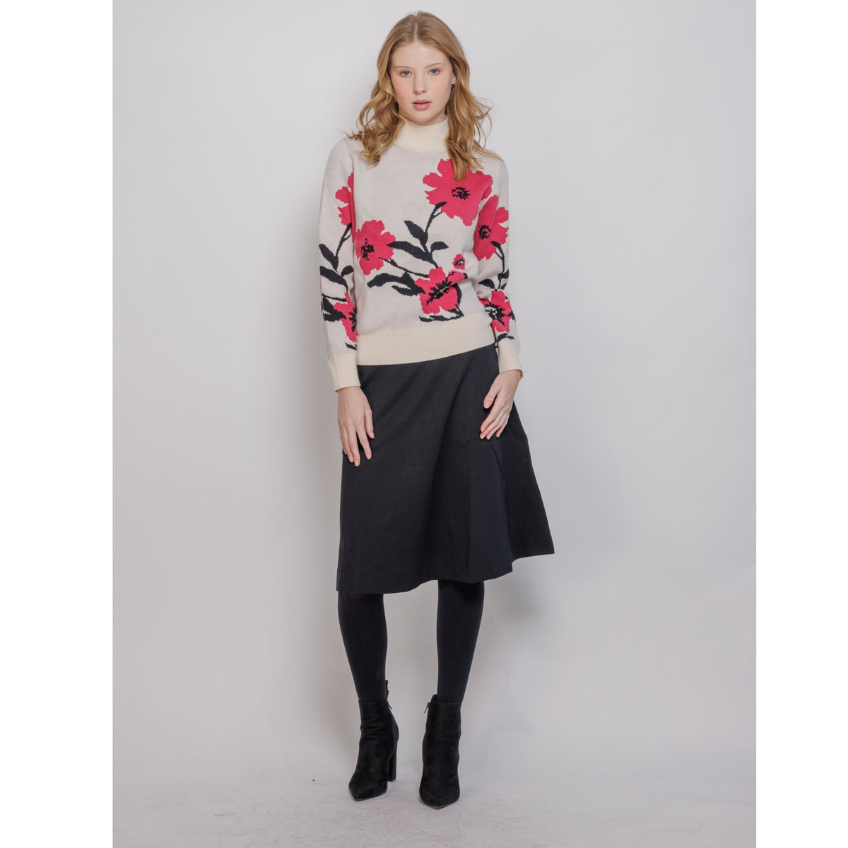 Pink Large Flower Sweater - The Mimi Boutique