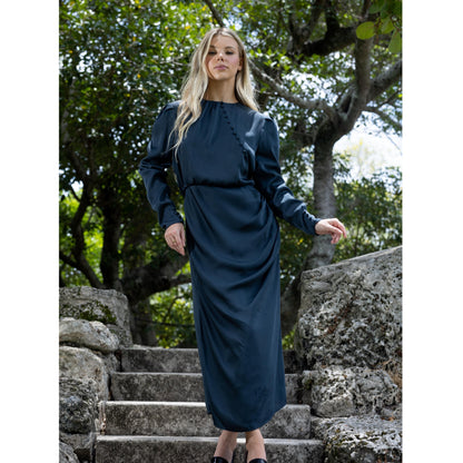 Slate Satin Dress - The Mimi Boutique