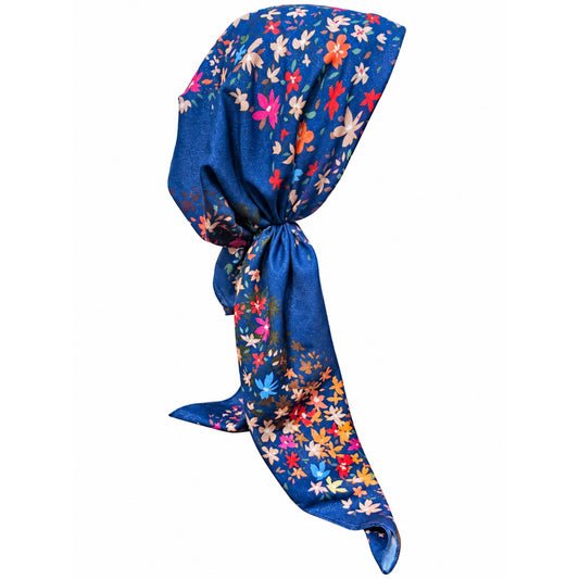 Blue Shimmer Floral Headscarf Itsyounique