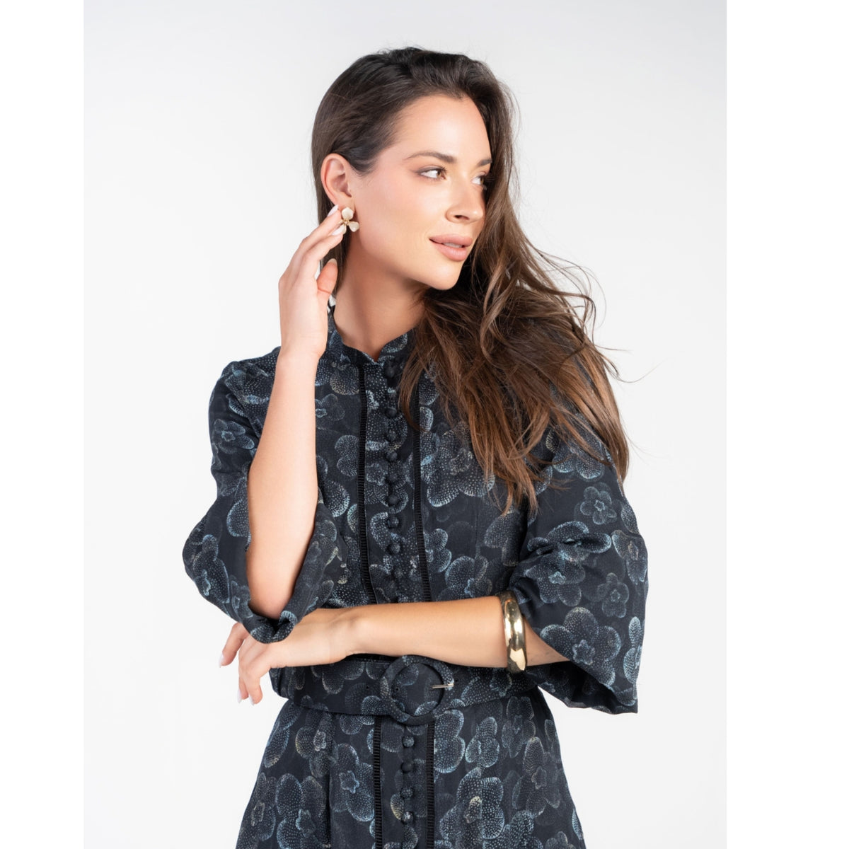 Sophie Dress Light Blue Floral Adina LV