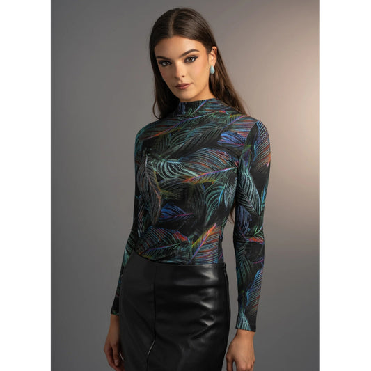 Neon Jungle Mock Neck Top