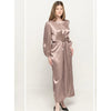 Assymetrical Satin Ice Mocha Print Dress
