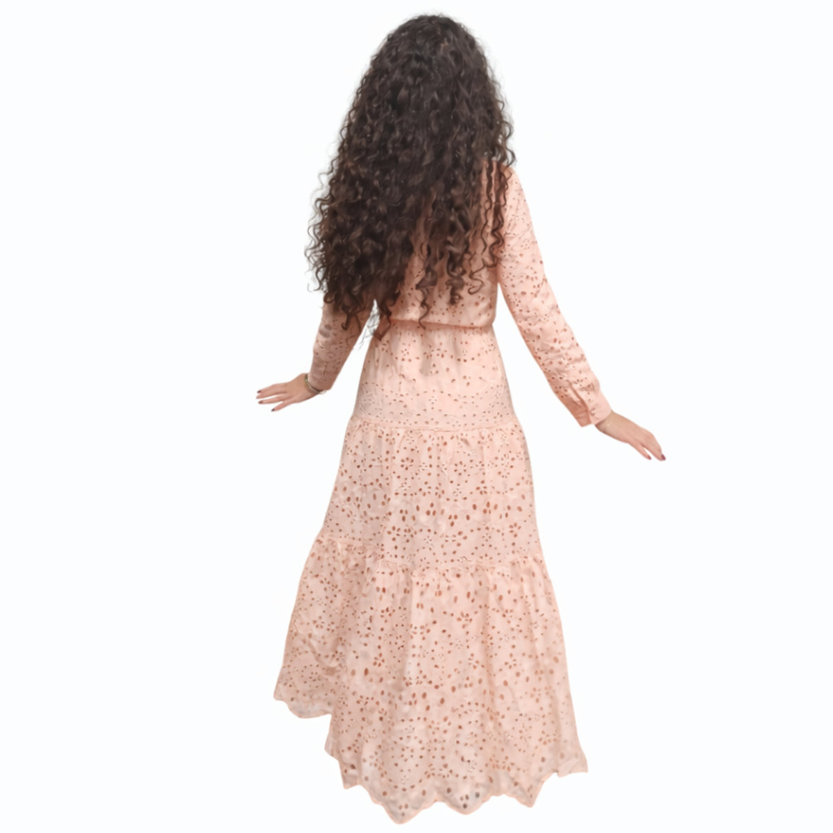 Pinky Peach Eyelet Dress Lilac Teen