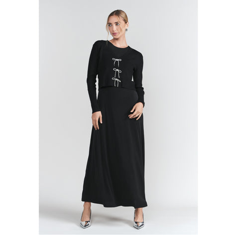 Black Sleeveless Jersey Dress Adina LV