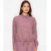 Mauve Cinch Waist Blouse