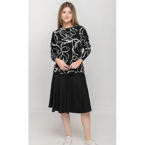 Dolman Monkey Top Black Stencil