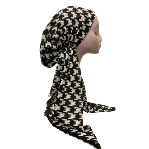 Houndstooth Print Headscarf Dacee