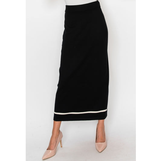 Straight Black Knit Yal Skirt