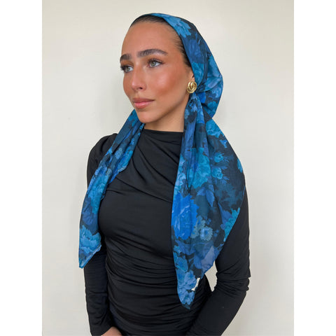 Royal Saphire Rose Headscarf SB