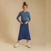 Blue Pocket V Seam Denim Skirt