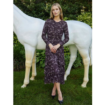 Aurora Wine Floral Dress