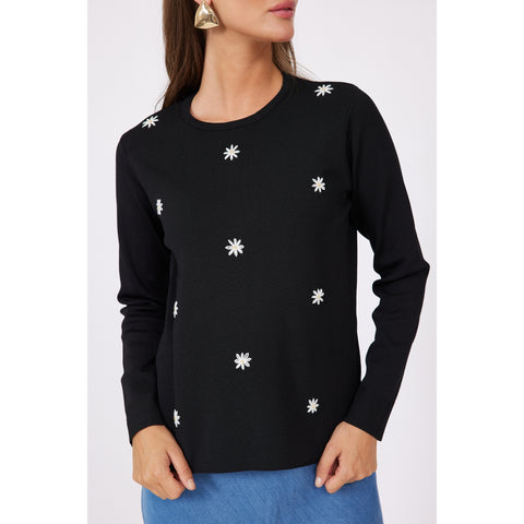 Embroidered Sunflower Sweater OC