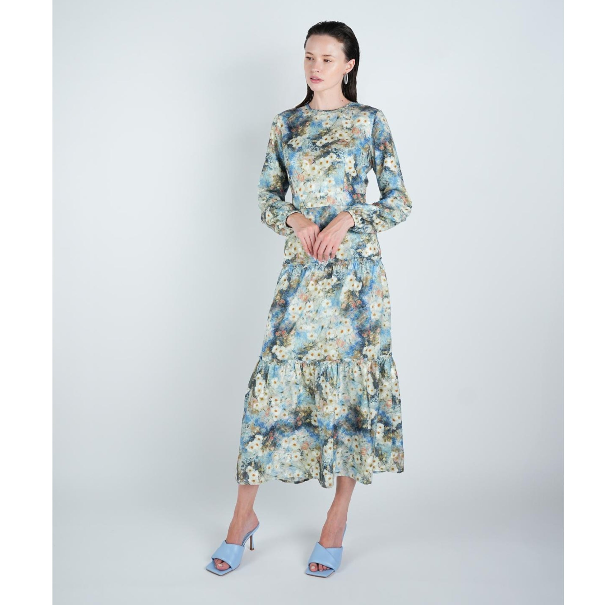 Blue Watercolor Dress - The Mimi Boutique