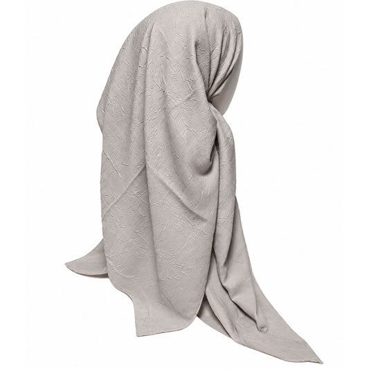 Solid Textured Off White Headscarf SG