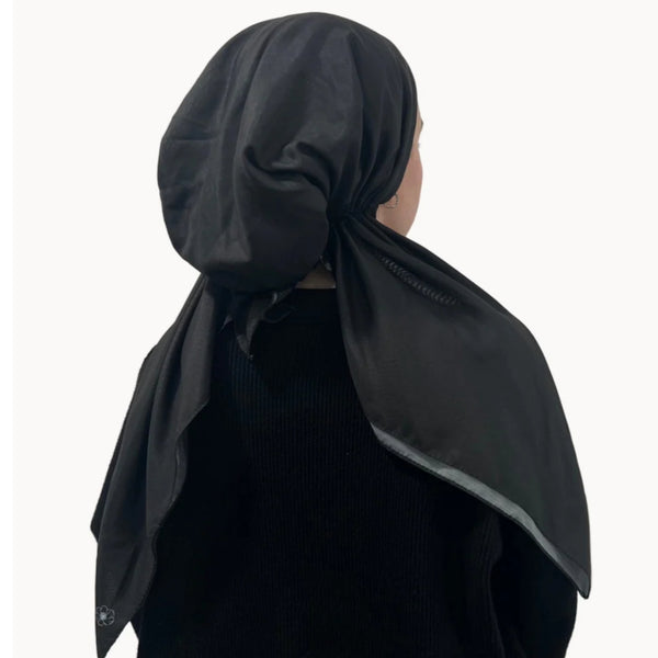 美品！Baren SCARF HAT / Basic-Black Clyde ~ Black Brimmed Scarf Hat | MAIMOUN
