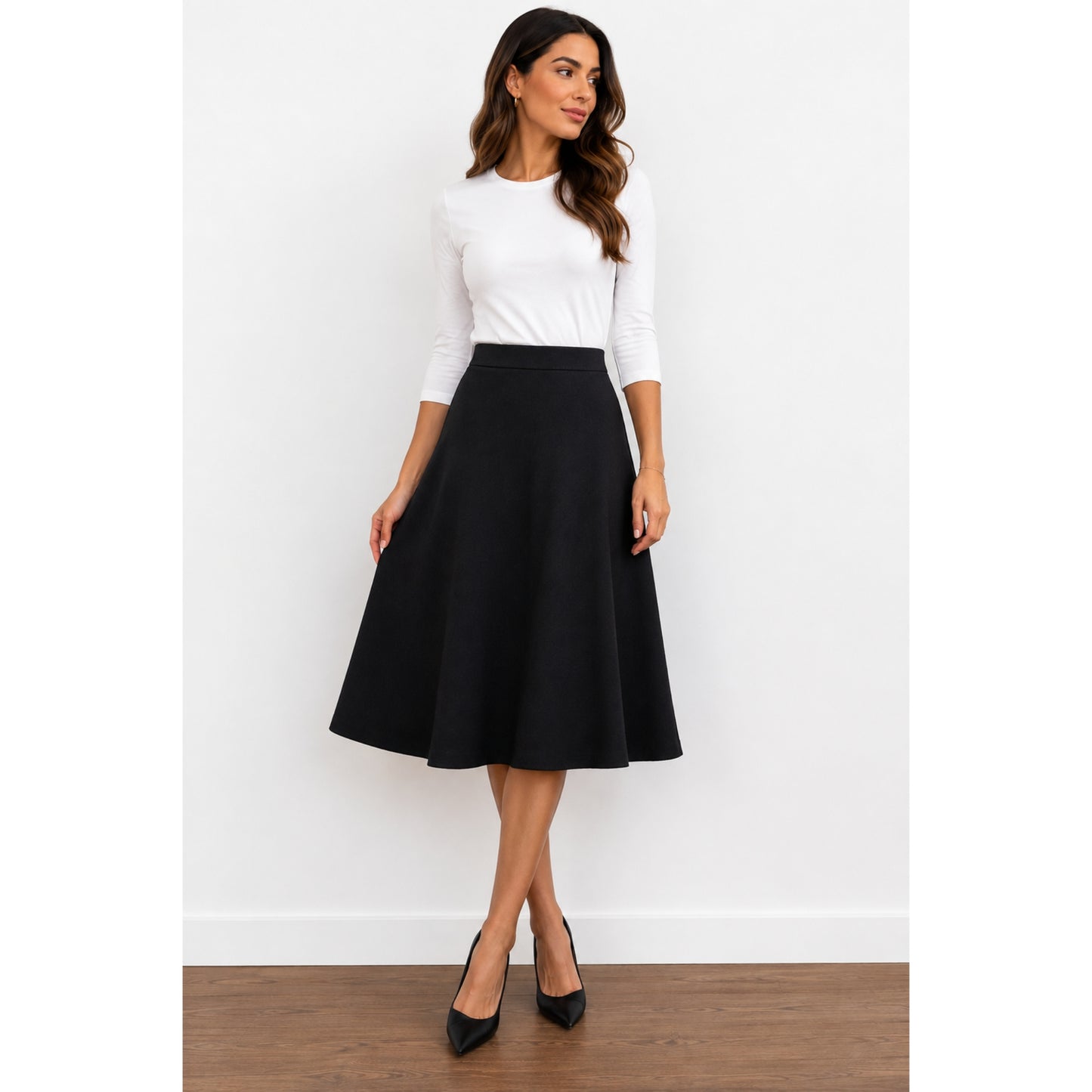 Black Basic Skirt Thread Teen