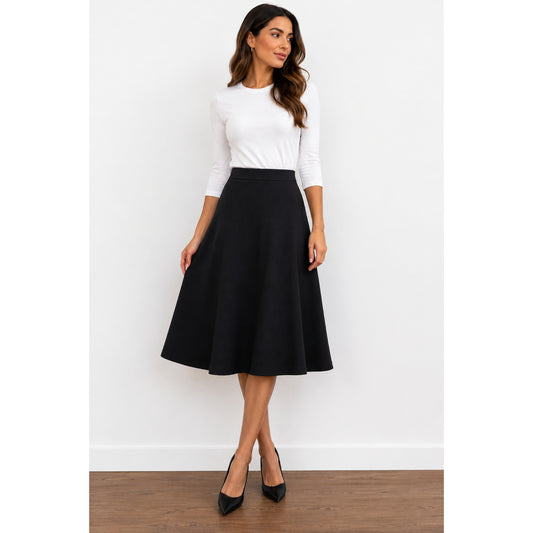 Black Basic Skirt Thread Teen