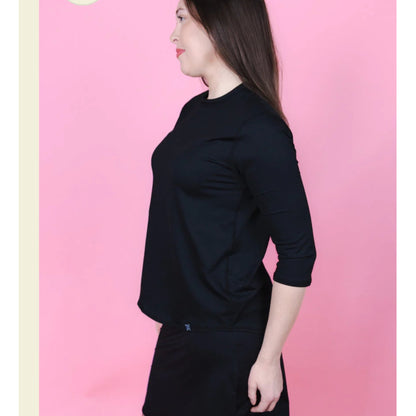 Black Quarter Sleeve Performance Top Transcendent
