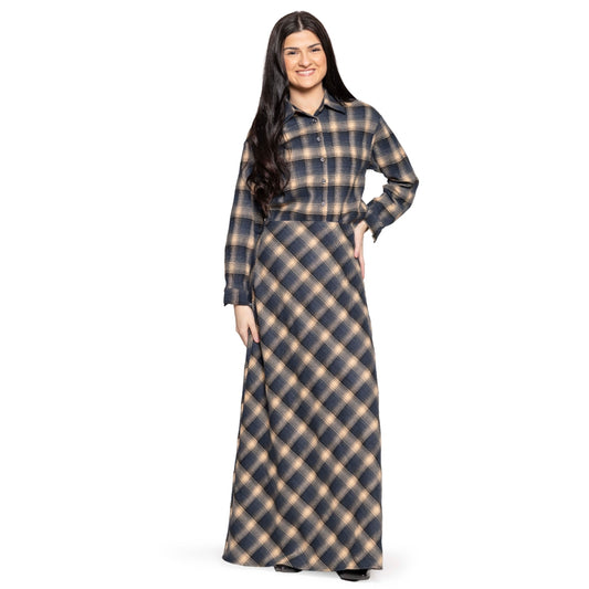 Plaid Woolen Skirt Lilac Teen
